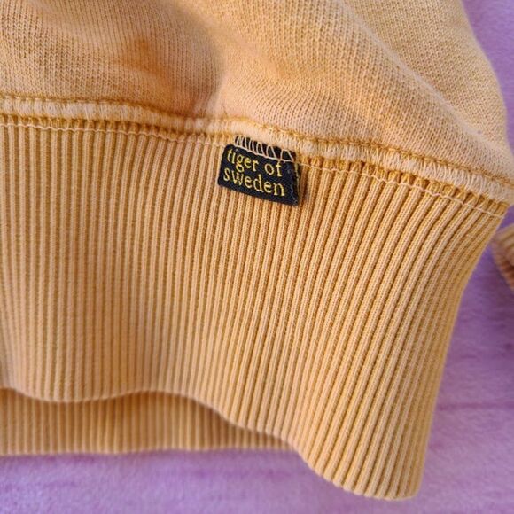 Tiger of Sweden Mustard Yellow Obscura Print Flocked Sweatshirt S - Picture 8 of 8